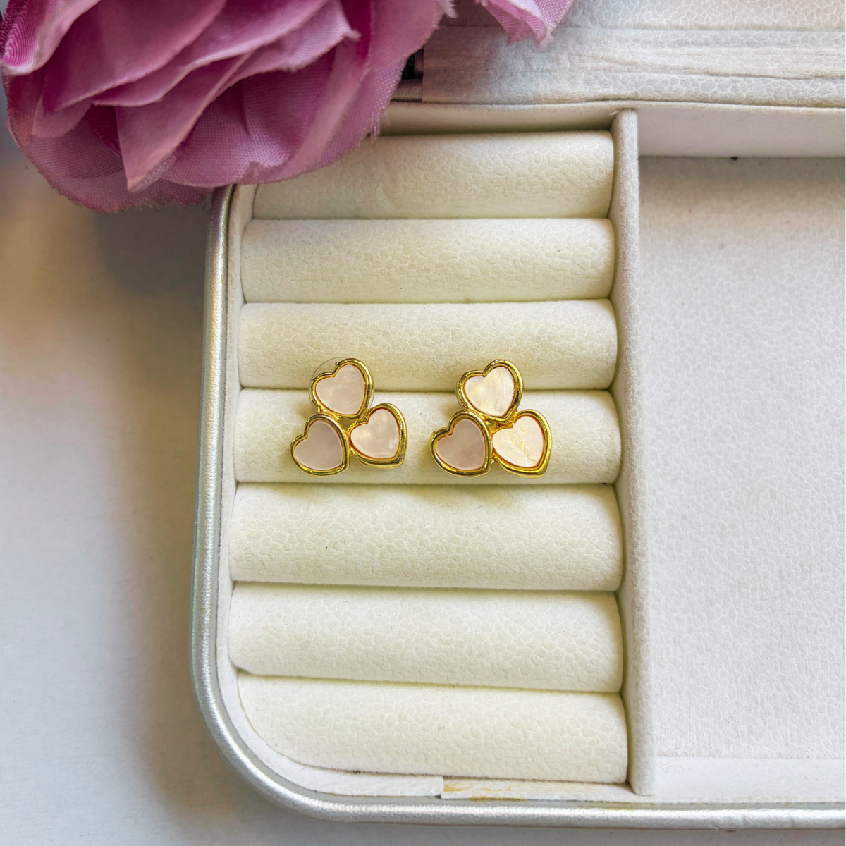 Beloved Heart Stud Earrings- Gold