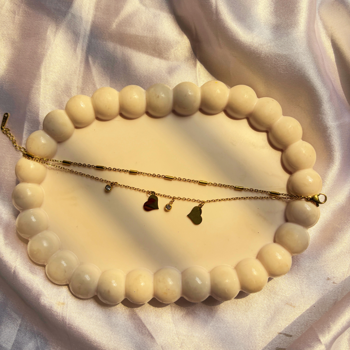 Hearty Double- Layered Bracelet Gold