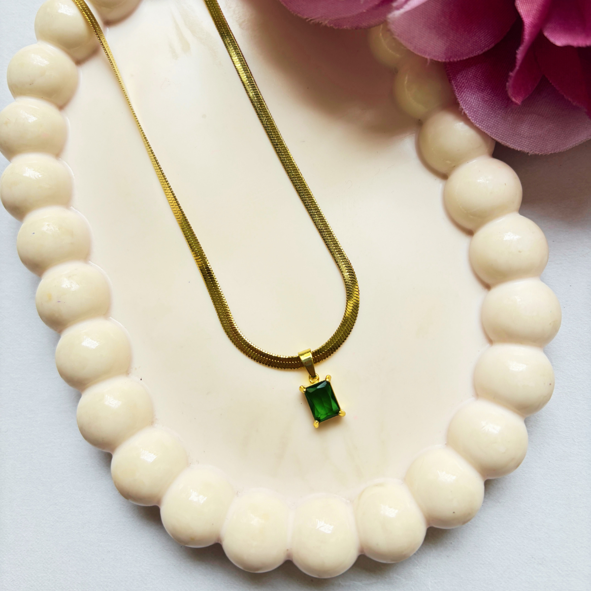 Emerald Necklace- Gold