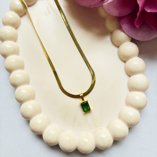 Emerald Necklace- Gold