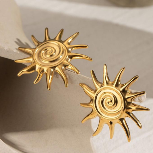 Sunshine Golden Stud Earrings