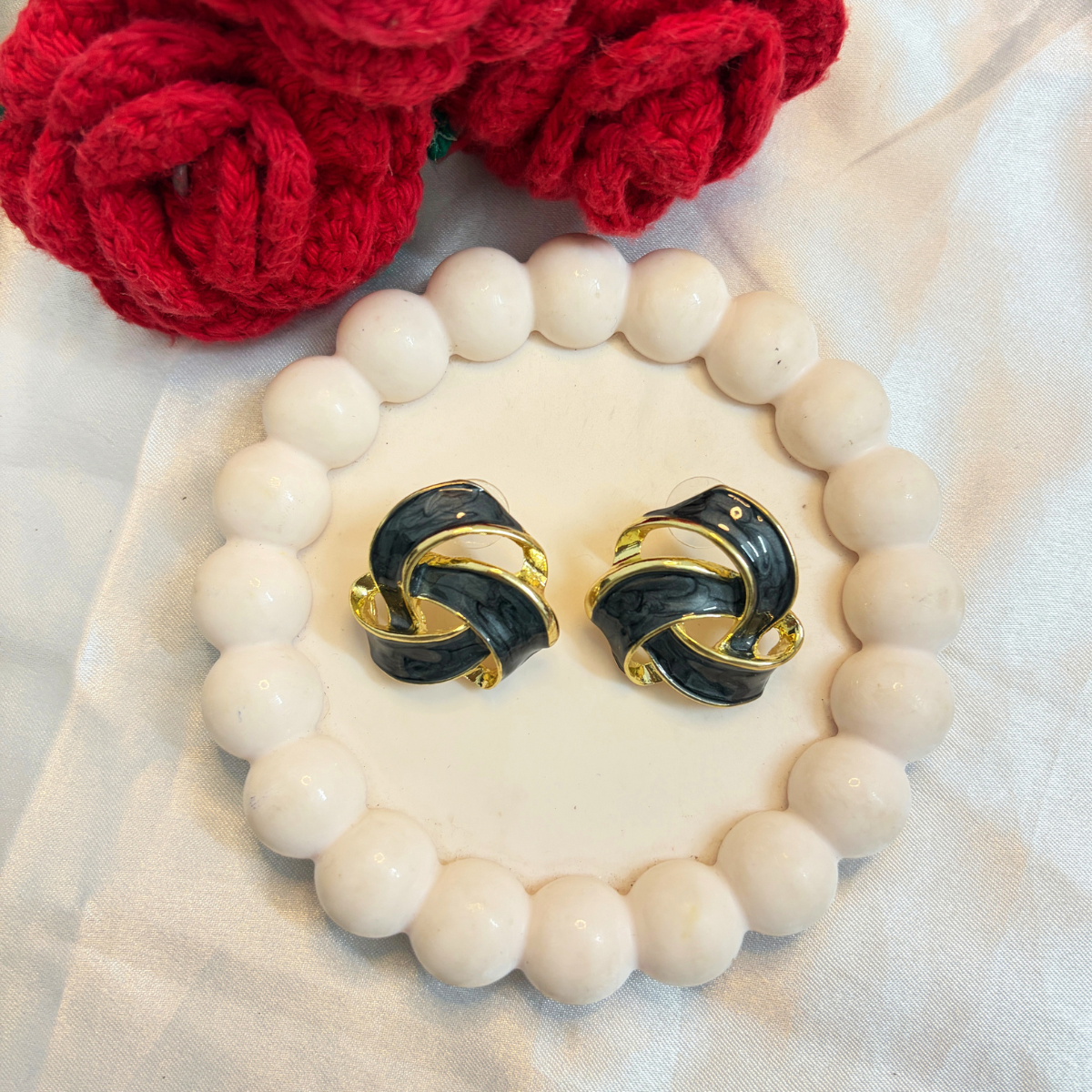 Enamel Swirl Earrings
